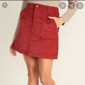 Old Navy Red Corduroy Skirt Size 18 NWT
